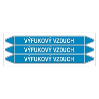 Značení potrubí, výfukový vzduch,3 ks, 355 × 37 mm